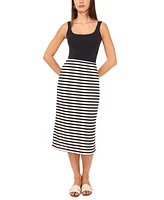 Vince Camuto Women's Striped Relaxed Pull-On Midi Skirt
