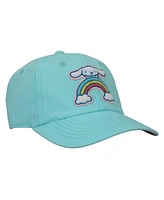 Cinnamoroll Men's Chenille Character Patch Teal Washed Cotton Twill Baseball Cap