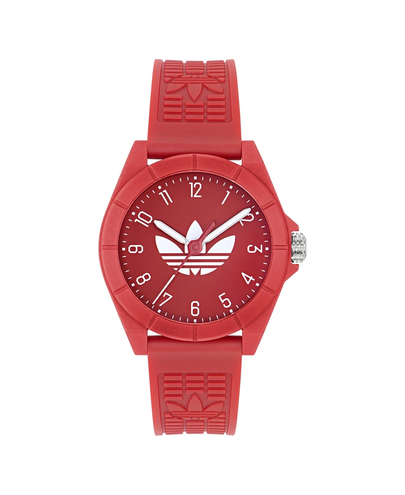 adidas Unisex Analog Red Resin Watch, 41mm