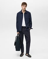 Mango Men's Seersucker Cotton Pants
