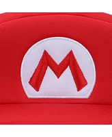 Super Mario Men's Bros Embroidered Mario M Patch Red Beret Cap