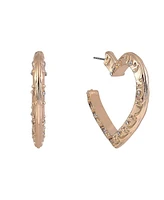 Rachel Rachel Roy Gold Tone Textured Post Heart Earrings