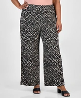 Kasper Plus Printed Pull-On Pants