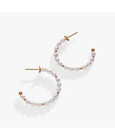 Rice Pearl Hoop Earrings