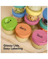 KeaBabies 12pk Prep Baby Food Storage Containers, 4 oz Leak-Proof, Bpa Free Glass Jars for Feeding