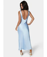 Bebe Women's Lace Detail Satin Slip Dress