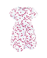 Hudson Baby Girls Cotton Dresses, Cherries