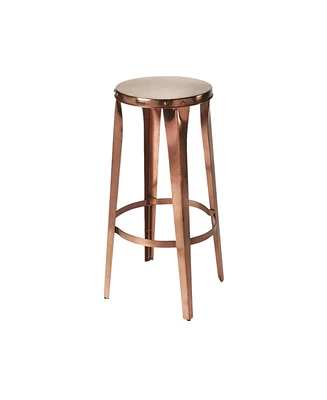 Industrial Iron Bar Stool with Backless Design at Bar Height