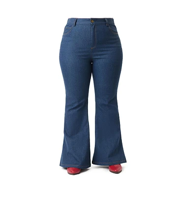 Unique Vintage Plus High Rise Flare Jeans