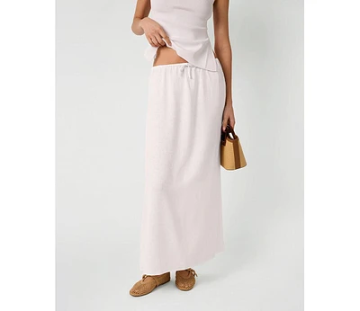 WeWoreWhat Women's Tie Waist Linen Skirt