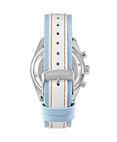 Abingdon Co. Women's Jordan Chronograph Multifunctional Gulfhawk Blue Leather Strap Watch, 40mm
