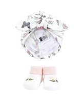 Hudson Baby Baby Girls Hudson Turban and Socks Set, Hummingbird Garden, One