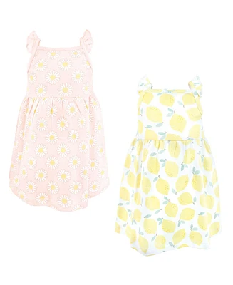 Hudson Baby Girls Cotton Dresses, Lemon Daisy