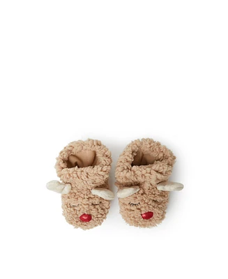 Dearfoams Baby Boys Harley Holiday Christmas Reindeer Bootie Slipper