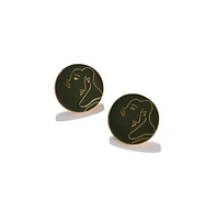 Sohi Women's Textured Stud Earrings