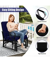 Patio Rocking Chair with Cushion Heavy-Duty Metal Frame Smooth Glider Outdoor