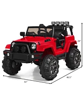 12V Electric Ride On Truck with Parental Remote Control and Led Lights