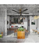 62 inch ceiling fan without light, can be used indoors and outdoors, with remote control, reversible Dc motor, no noise, suitable for bedroom, living