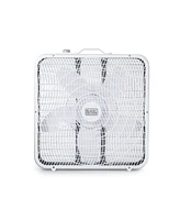 Black+Decker Box Fan with 3 Speed Settings, 20” Box Fan with Carrying Handle, Rotary Knob and Recessed Cord Storage, Portable Fan and Cooling F