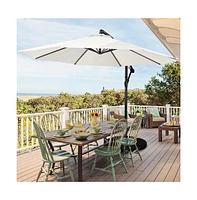 Yaheetech 10 Ft Patio Offset Umbrella Cantilever Umbrella, Red