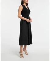 Ellen Tracy Women's Sleeveless Polo Collar Twofer Dress