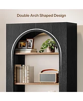 Tribesigns 5-Tier Black Arched Bookshelf, 70.87-Inch Tall Arch Bookcase with Storage, Modern Book Shelf Storage Organizer for Living Room, Home Office