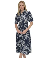 Dkny Women's Printed Cotton Shirt Dress