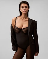 Calvin Klein Women's Lace-Trim Shapewear Bodysuit QF8002