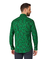 OppoSuits Men's Bright Berry Shirt - Perfect For Christmas Xmas Parties Including 1 Button-Up Green Long sleeve