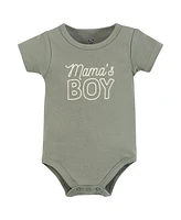 Hudson Baby Baby Boys Hudson Bodysuit, Short and Sock, Mamas Sage Dino