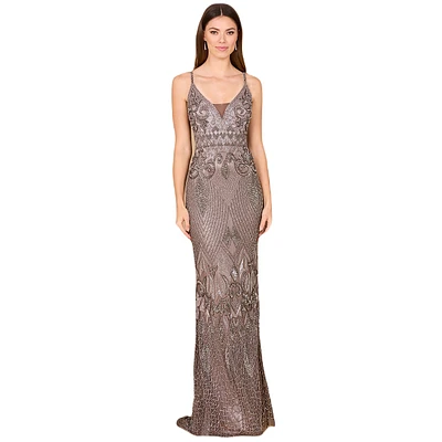 Lara Women's Sleeveless V-Neck Beaded Dress
