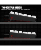 Wired Gaming Keyboard,84 key Rgb Luminescent pluggable cable keyboard character Luminescent color keyboard (Black)