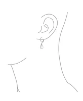 Bling Jewelry Simple Cz Pearl Teardrop Dangle Earrings Sterling Silver Lever back