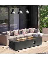 Mondawe 60inch-60,000 Btu Outdoor Rectangle Propane Fire Pit Table with Waterproof Cover