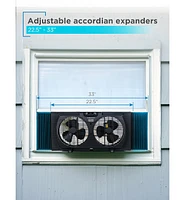 Black+Decker 9" Dual Window Fan for Window Screen with 2 Speed Settings, Twin Window Fan, Black