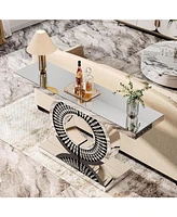 Tribesigns 43-Inch Silver Console Table, Entryway Table with Mirror Finish for Entrance, Living Room, Hallway