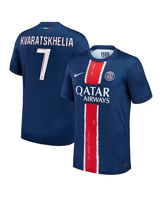 Nike Big Boys and Girls Khvicha Kvaratskhelia Navy Paris Saint-Germain 2024/25 Home Replica Player Jersey