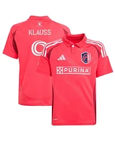 Adidas Big Boys and Girls Joao Klauss Red St. Louis City Sc 2025 Forever Replica Player Jersey