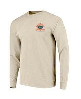 Image One Men's Natural Florida Gators 2025 Ncaa Basketball National Champions Distressed Net Long Sleeve T-Shirt
