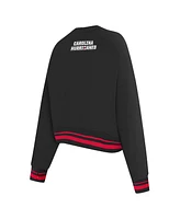 Pro Standard Women's Black Carolina Hurricanes Area Code Cropped Pullover Sweatshirt