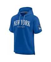 Fanatics Men's Blue New York Rangers Elements Ready Short Sleeve Pullover Hoodie
