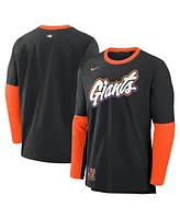 Nike Men's Black/Orange San Francisco Giants 2025 City Connect Authentic Collection Lightweight Player Tri-Blend Performance Long Sleeve T-Shirt