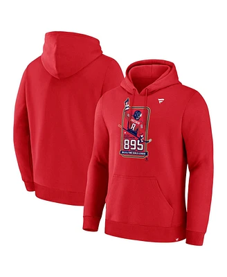 Fanatics Men's Alexander Ovechkin Athletic Red Washington Capitals Nhl All-Time Leading Goal Scorer 895 Logo Pullover Hoodie