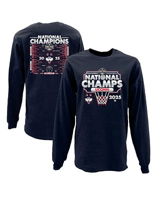 Blue 84 Men's Navy UConn Huskies 2025 Ncaa Women's Basketball National Champions Bracket Long Sleeve T-Shirt