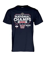 Blue 84 Big Boys and Girls Navy UConn Huskies 2025 Ncaa Women's Basketball National Champions Bracket T-Shirt