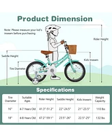 Inch Kids Bike Retro Bicycle with Adjustable Height Basket for Ages 4-8 Years Old