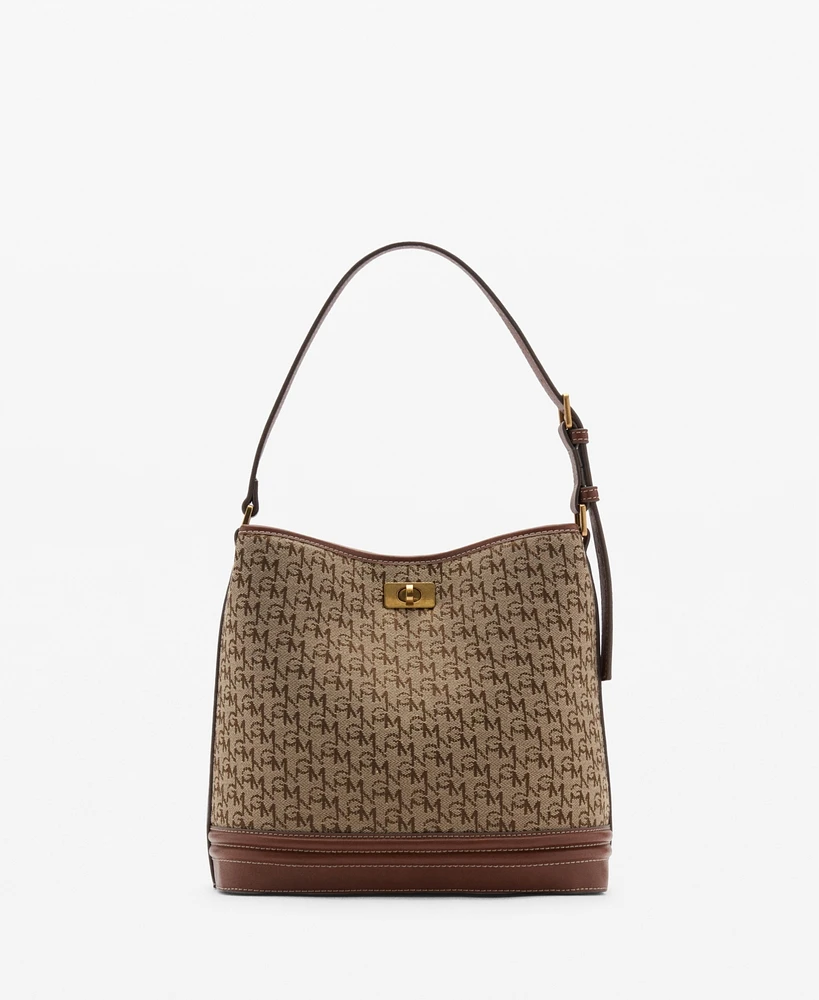 Mango Women's Printed Logo Shopper Bag