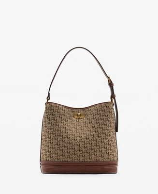 Mango Women's Printed Logo Shopper Bag