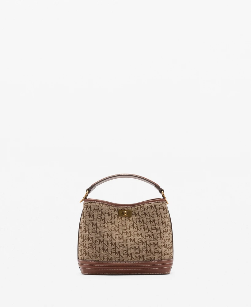 Mango Women's Printed Logo Mini Shopper Bag