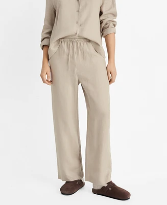 Mango Women's Linen-Blend Pants